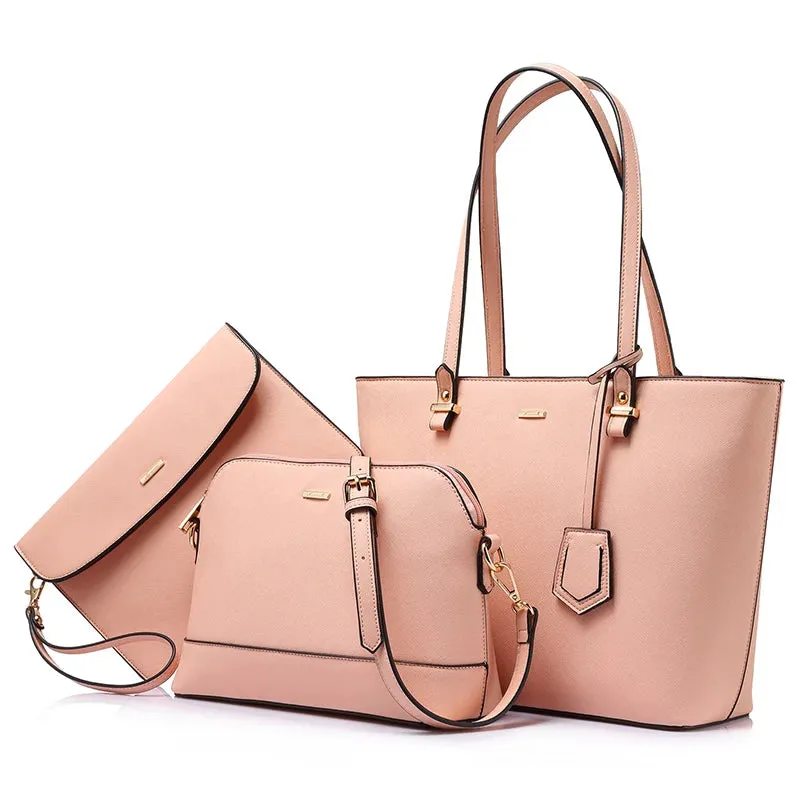 مجموعة اروين التجارية ARWEN&AJH GROUP  2024 European Free sample  hot sale factory women leather tote bag high quality summer 3 pieces ladies purses and handbags women bags