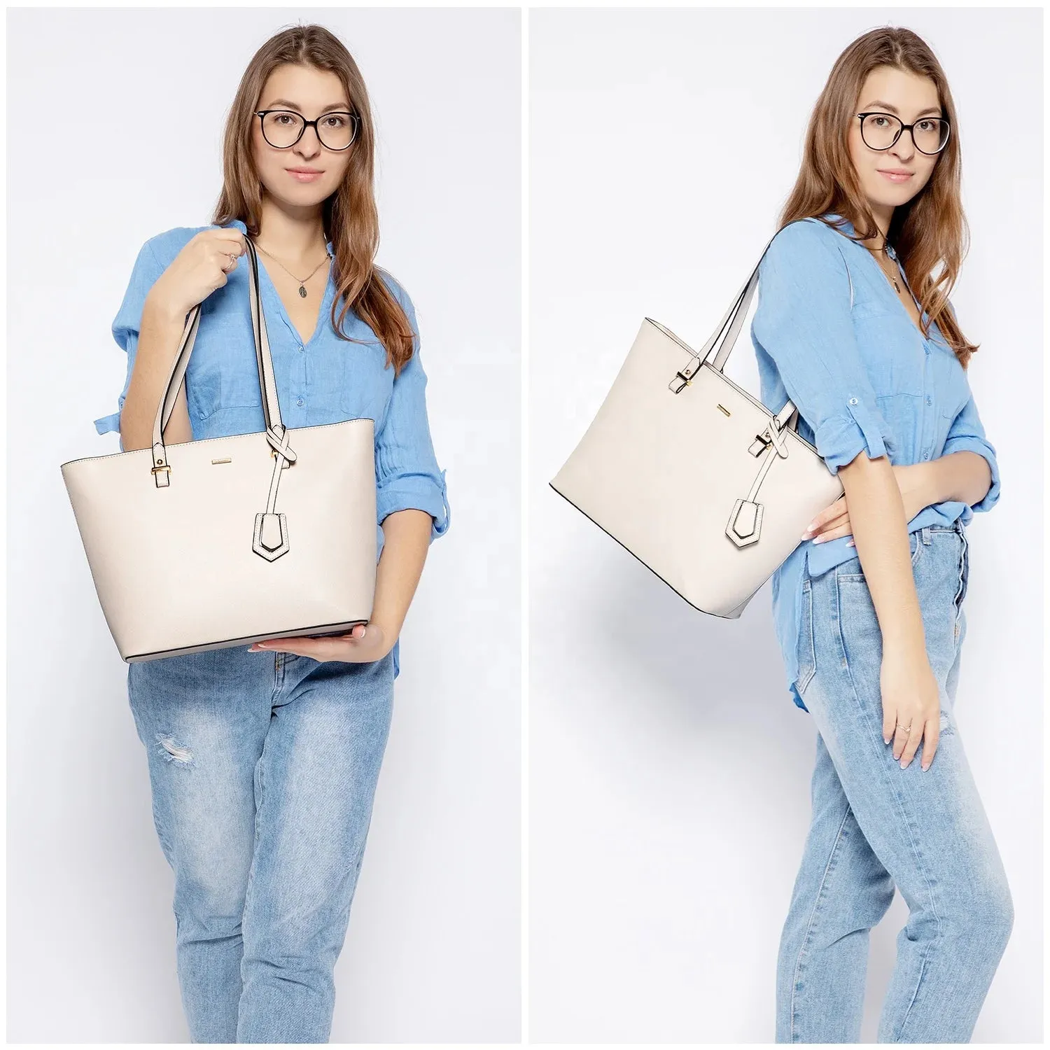 مجموعة اروين التجارية ARWEN&AJH GROUP  2024 European Free sample  hot sale factory women leather tote bag high quality summer 3 pieces ladies purses and handbags women bags