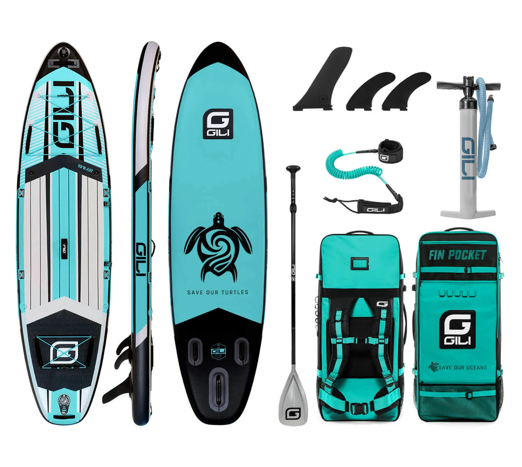 10'6 / 11'6 AIR Inflatable Paddle Board: $15 Donation to the Sea Turtle Conservancy