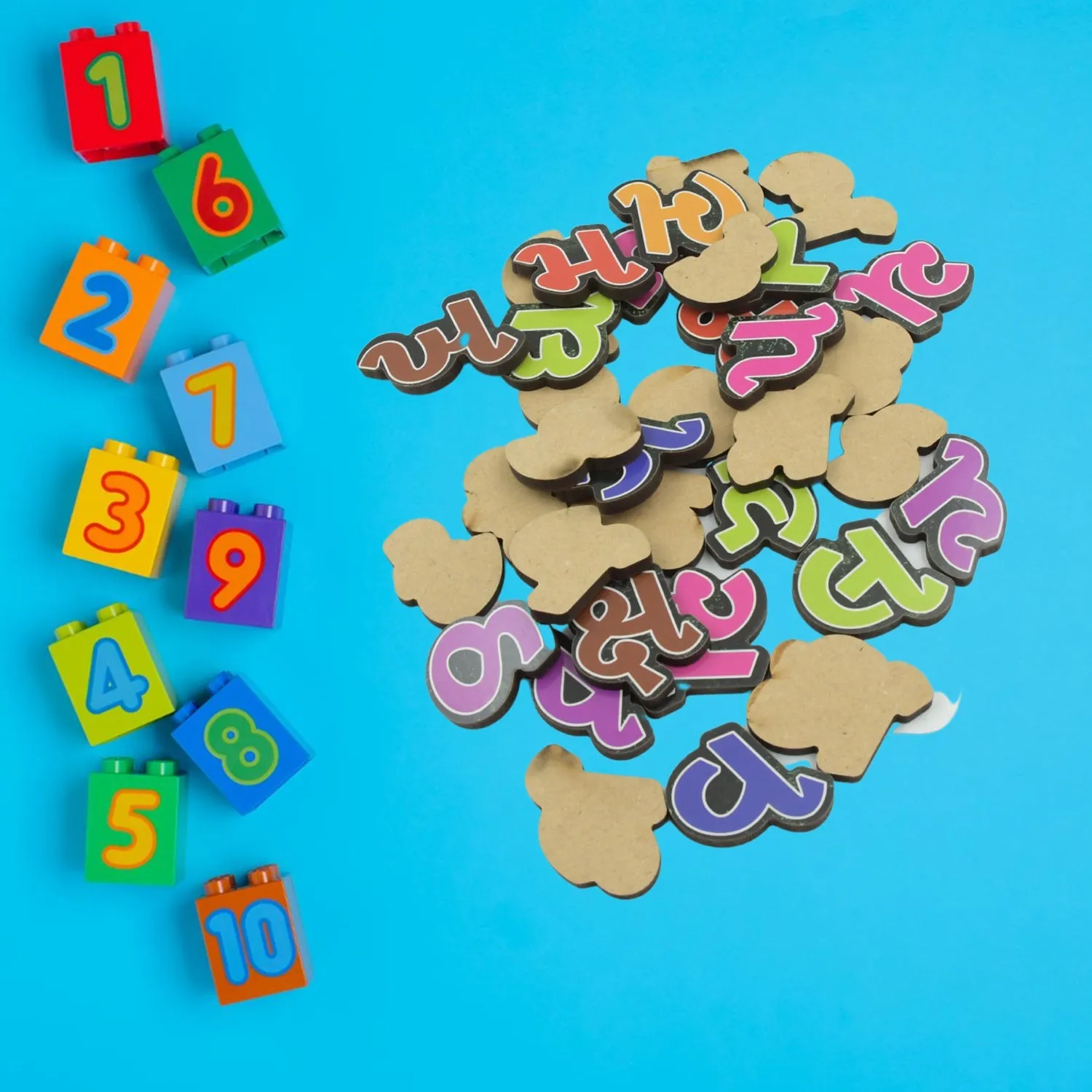 3498 Wooden Gujarati & Hindi Alphabet Puzzle with Pictures ABC Puzzle For Boys and Girls Early Education Letters Puzzles for School (1 Set)