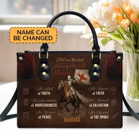 Armor Of God Personalized Leather Handbag For Women