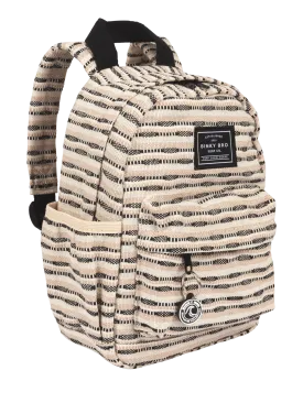 Backpack (Black Striped Canvas)