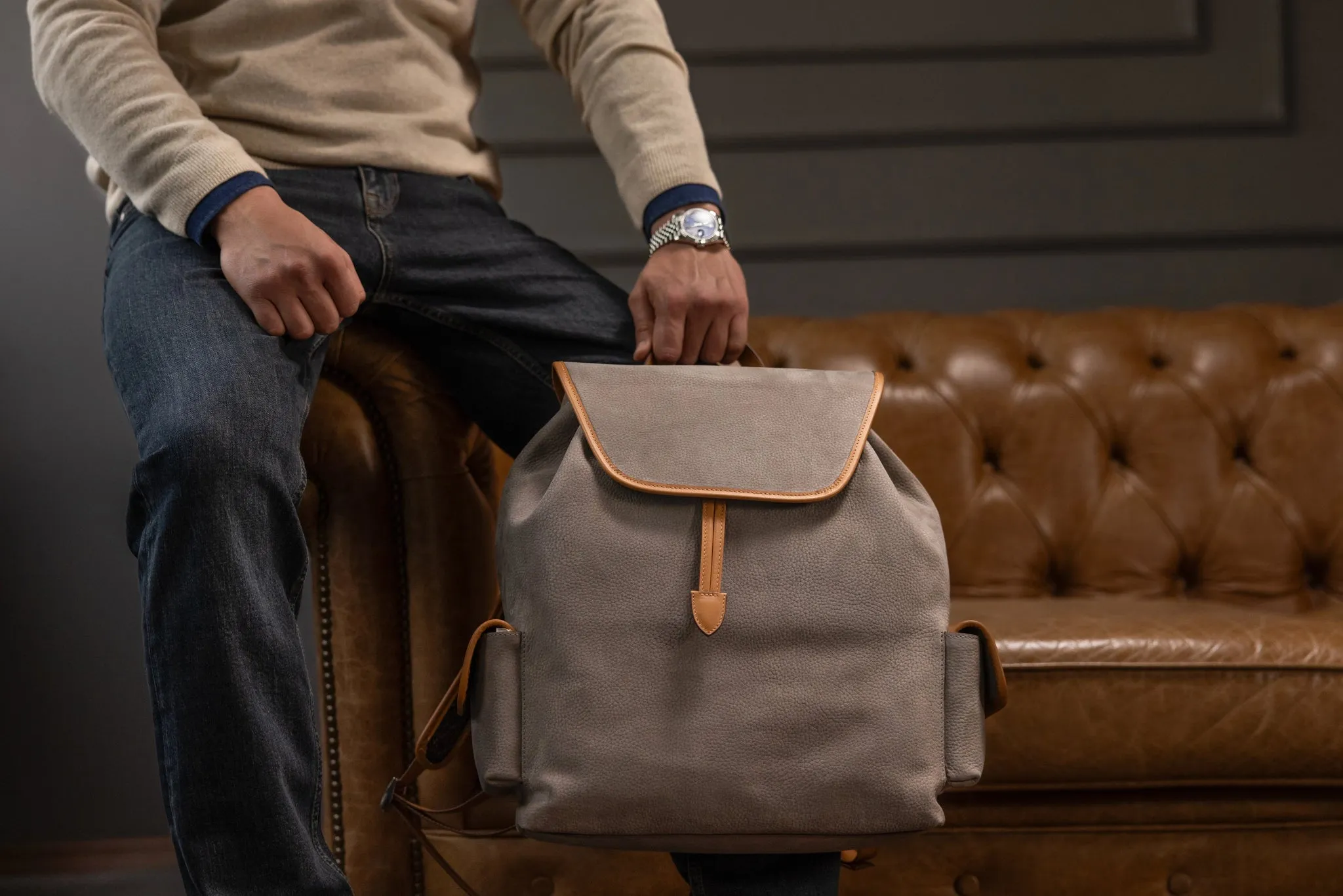 Backpack - Nubuck Grey 01