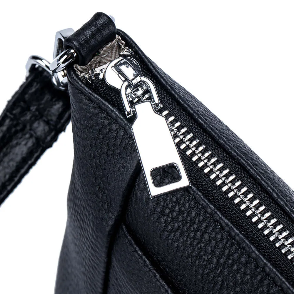 Black Leather Crossbody Bag for Women – Stylish and Functional