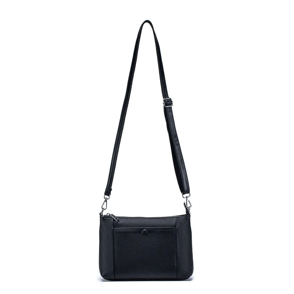 Black Leather Crossbody Bag for Women – Stylish and Functional