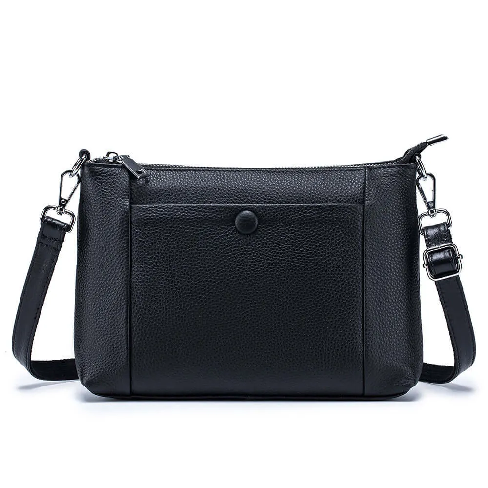 Black Leather Crossbody Bag for Women – Stylish and Functional