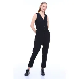 Black Sleeveless Jumpsuit