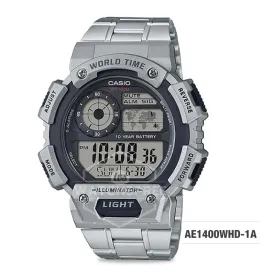 Casio Men's Standard Digital Silver Stainless Steel Watch AE1400WHD-1A AE-1400WHD-1A