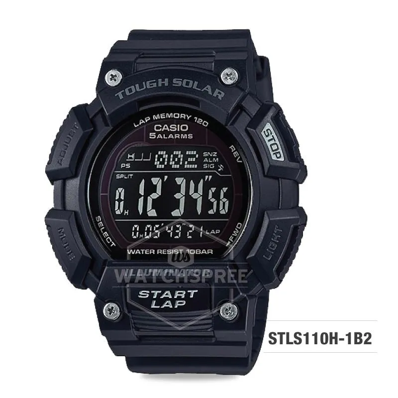 Casio Tough Solar Standard Digital Black Resin Strap Watch STLS110H-1B2