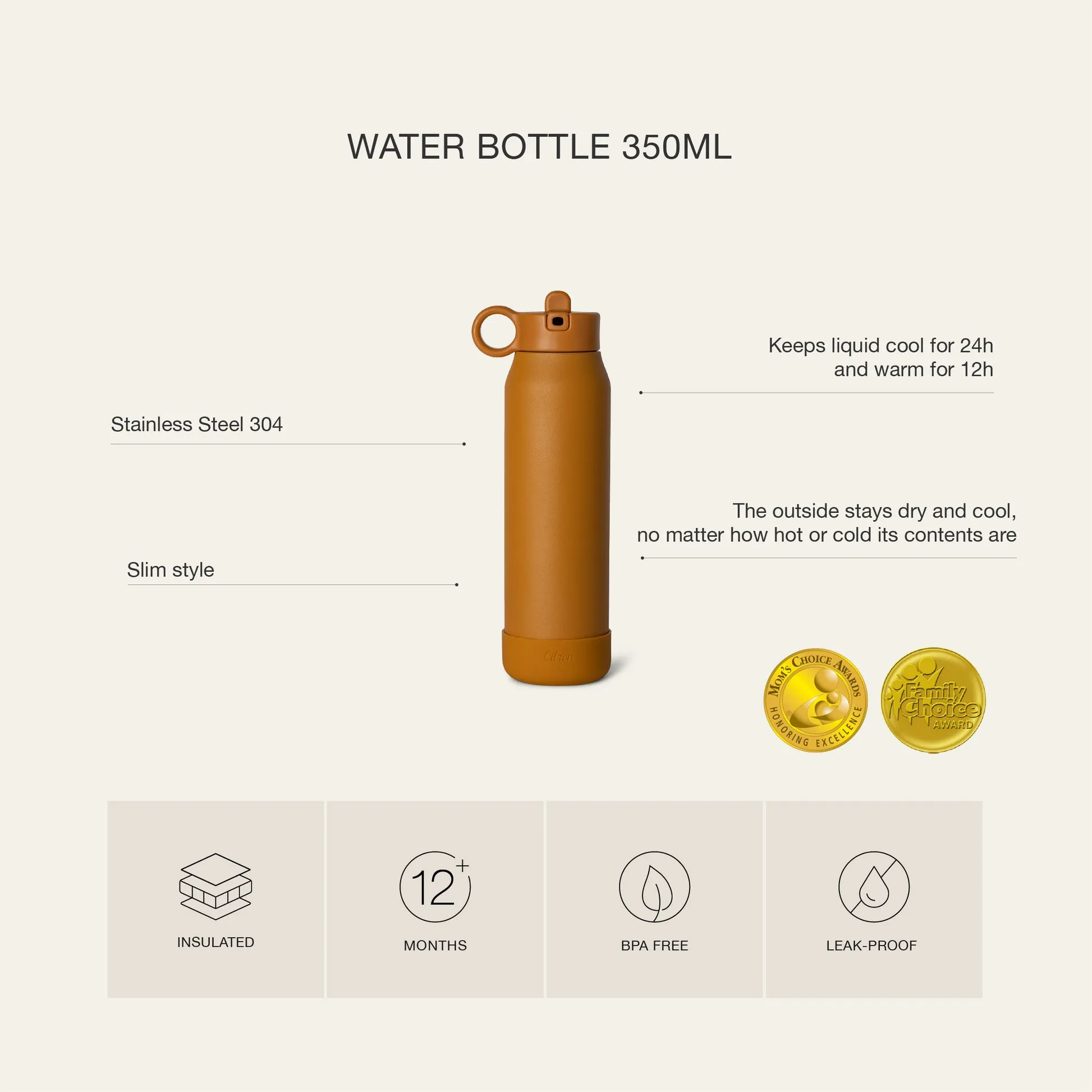 Citron 350ml Water Bottle - Vehicles