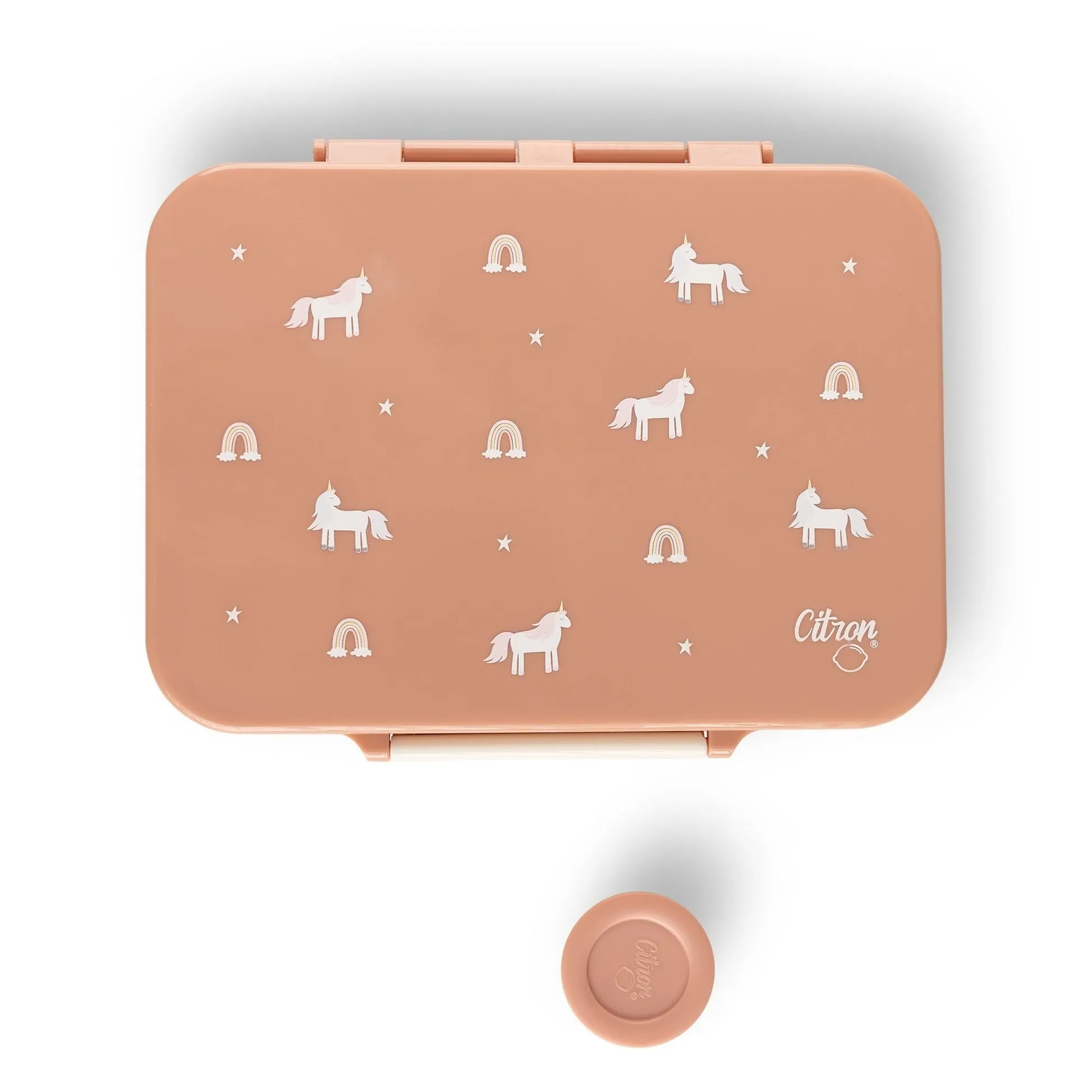 Citron Incredible Tritan Lunchbox with Saucer - Unicorn - Blush Pink