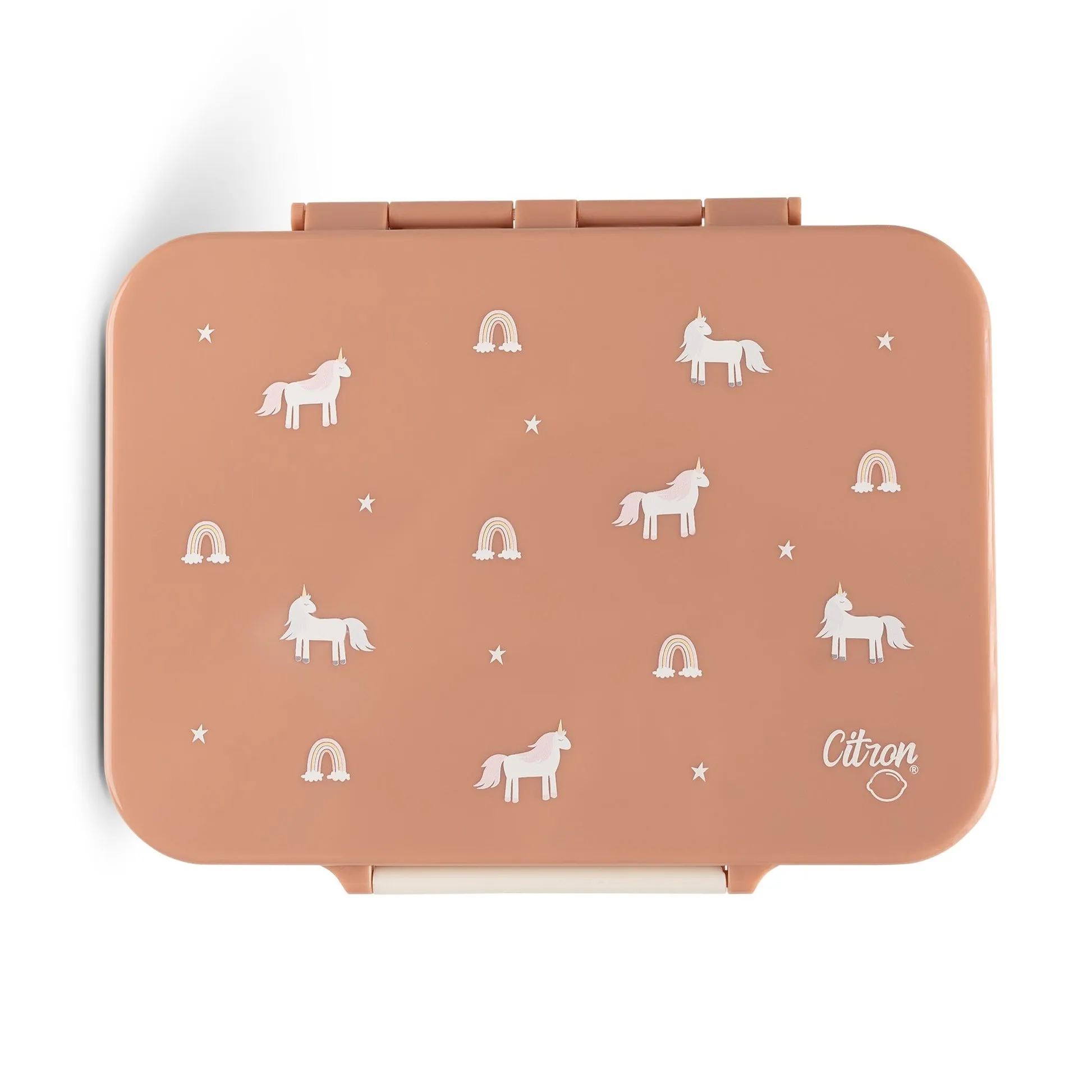 Citron Incredible Tritan Lunchbox with Saucer - Unicorn - Blush Pink