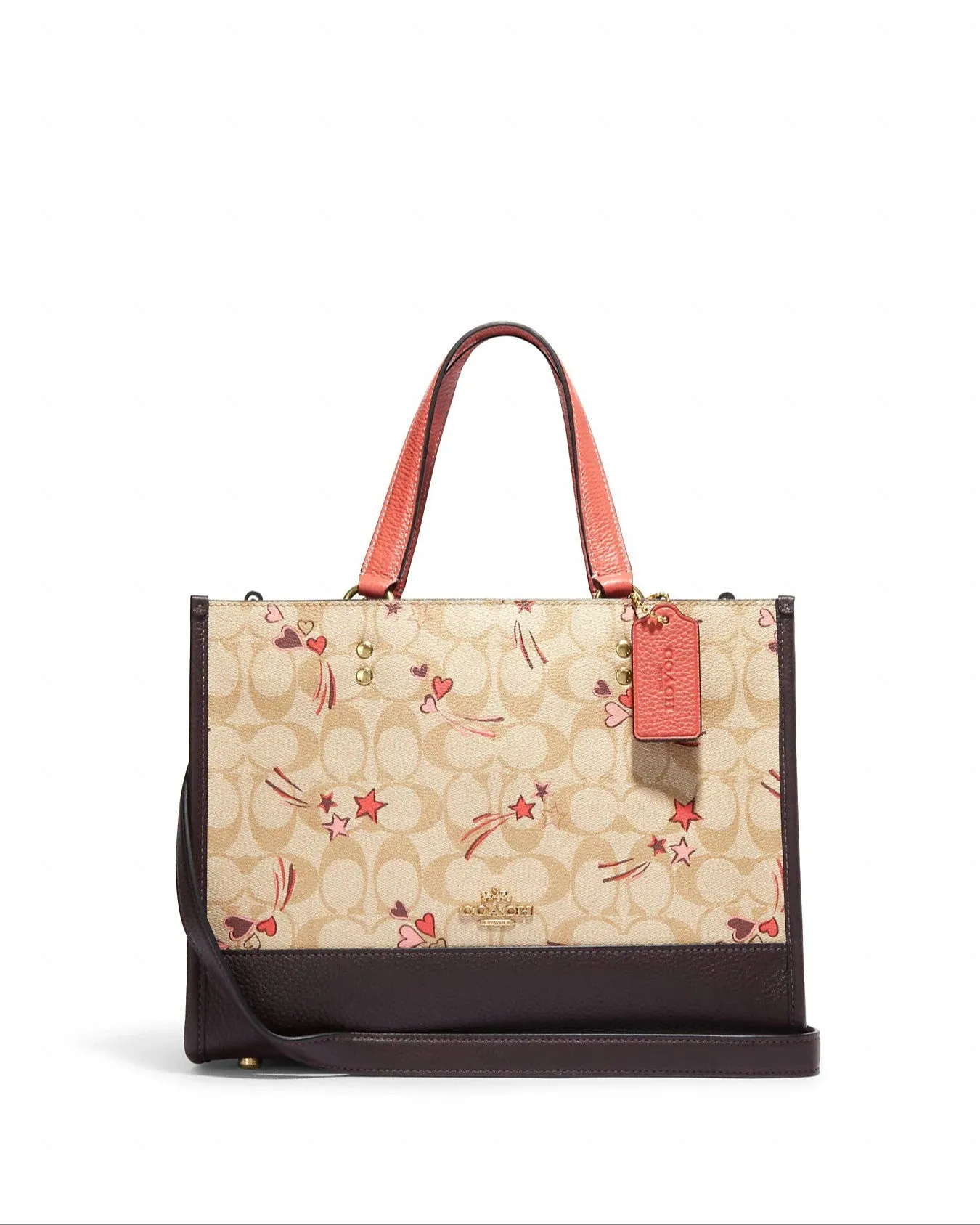 Coach Dempsey Carryall In Signature Canvas With Heart And Star Print