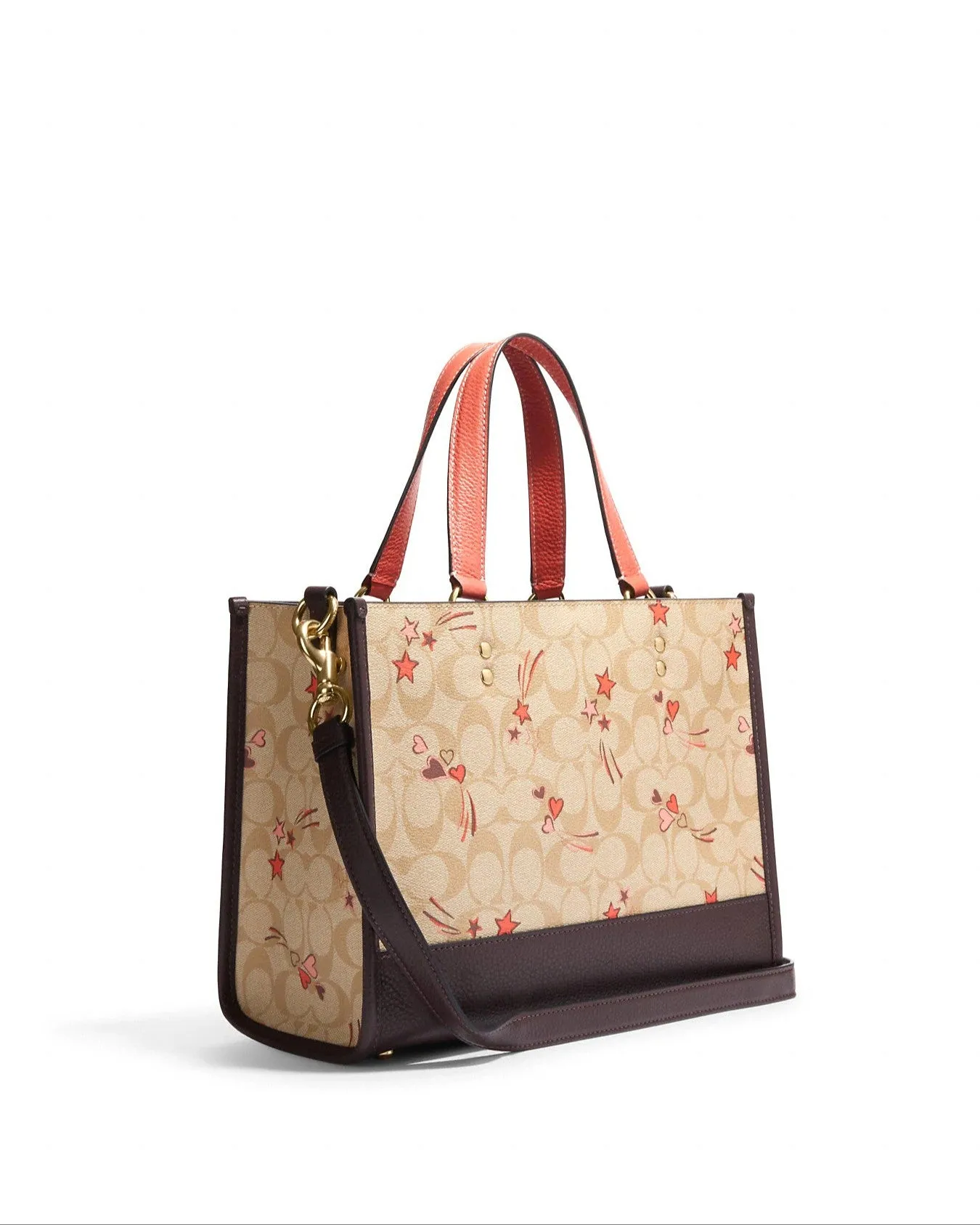 Coach Dempsey Carryall In Signature Canvas With Heart And Star Print