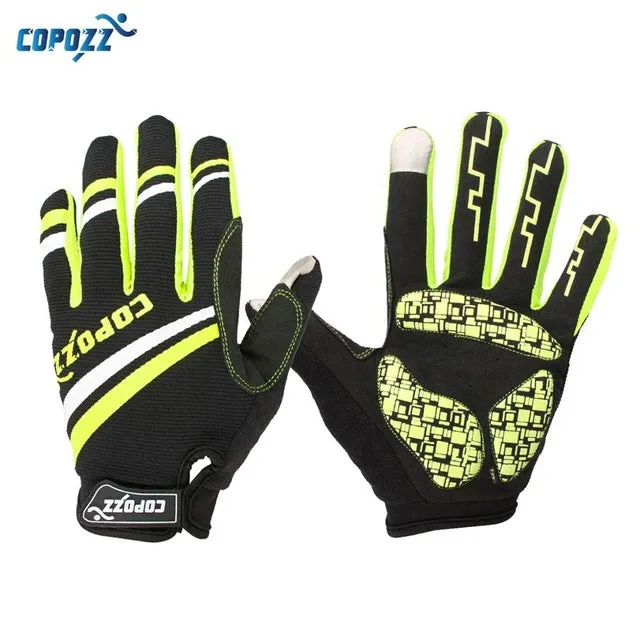 Copozz Brand New Gel Full Finger touch screen bike cycling gloves anti-skip shockproof breathable bicycle MTB sports gloves