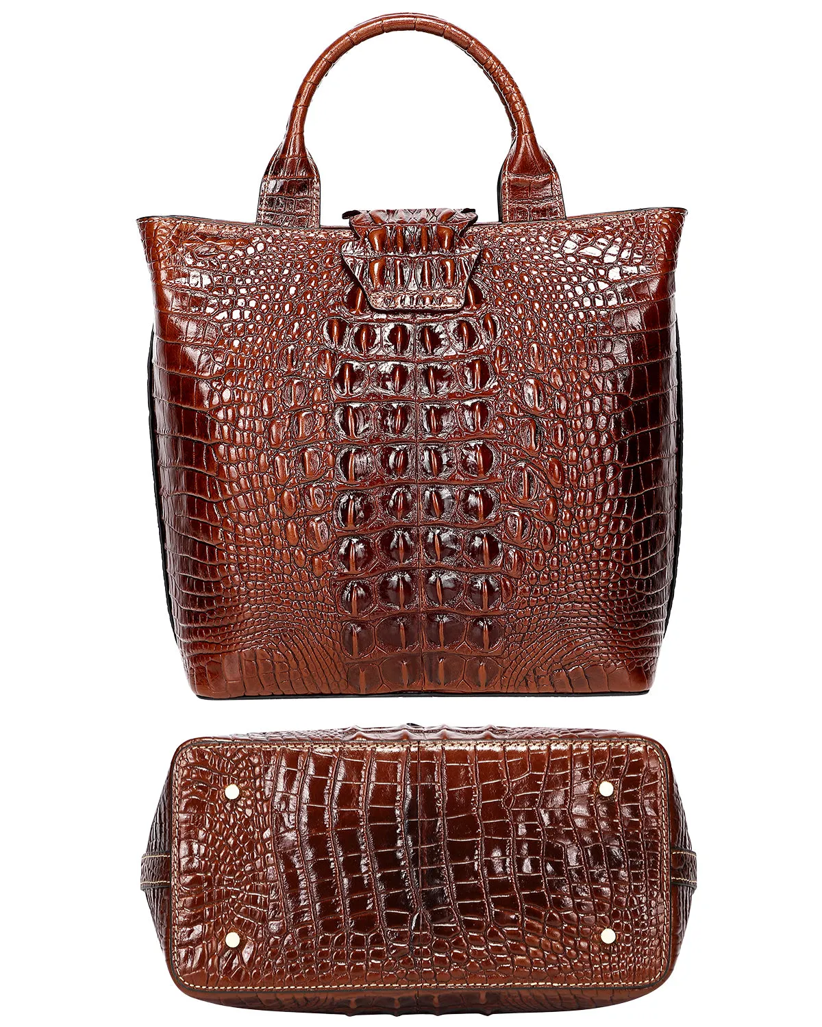 Crocodile Top Handle Handbag