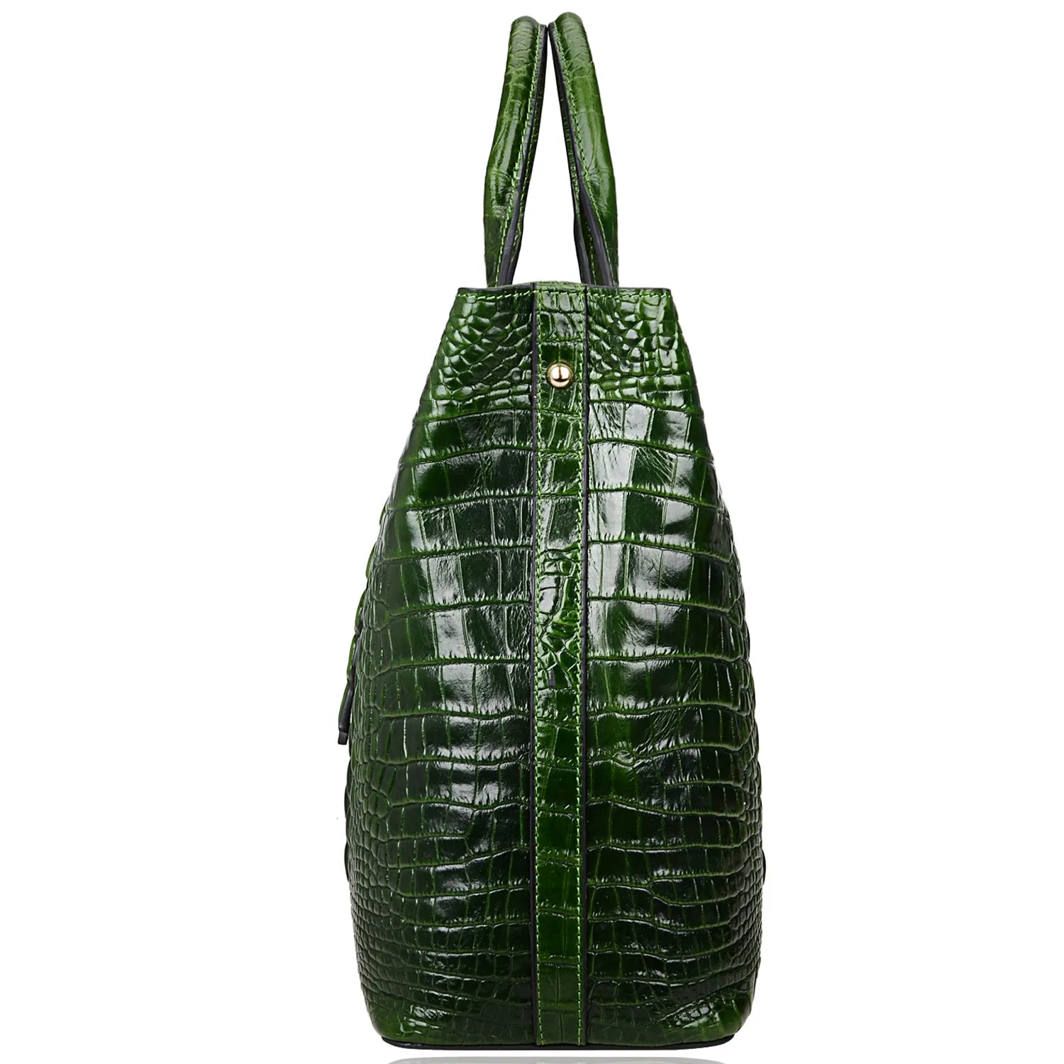 Crocodile Top Handle Handbag