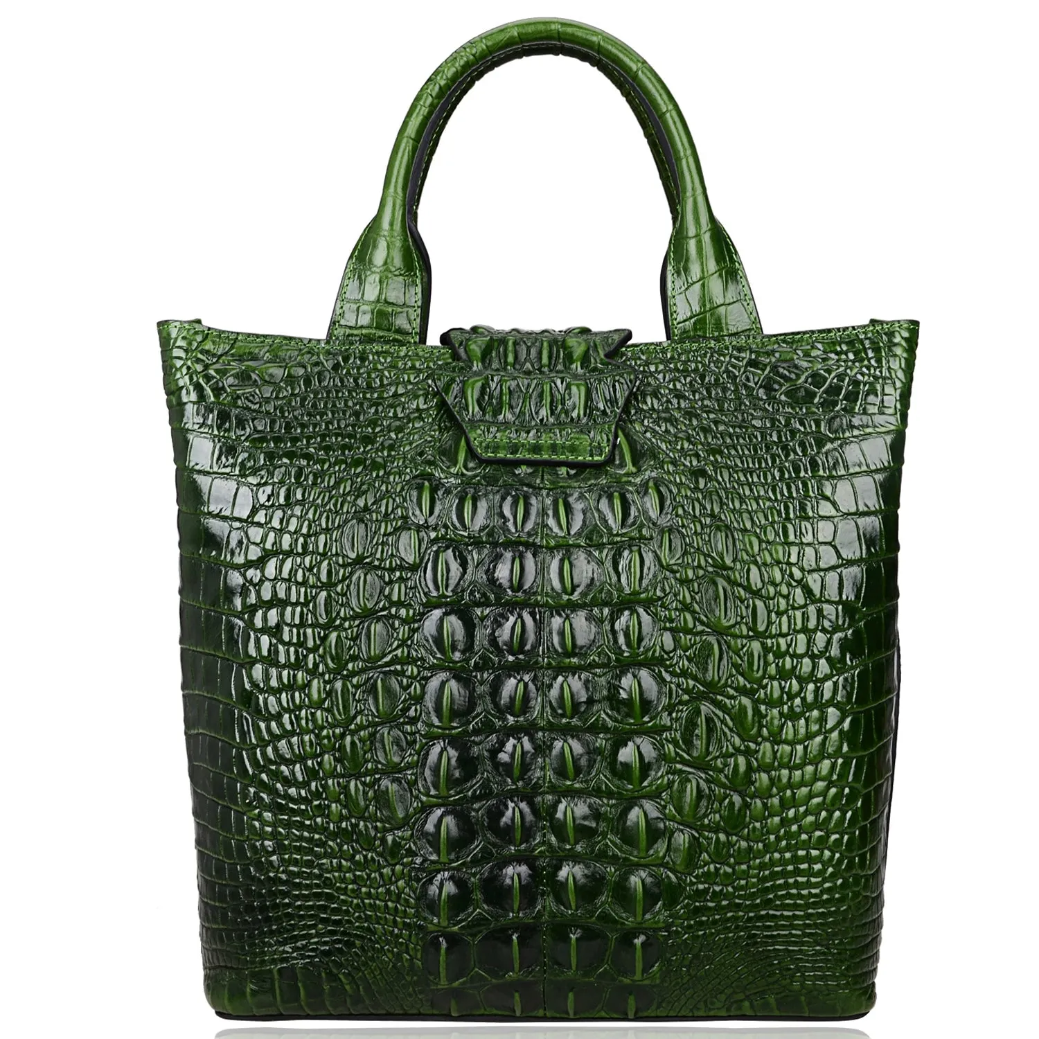 Crocodile Top Handle Handbag