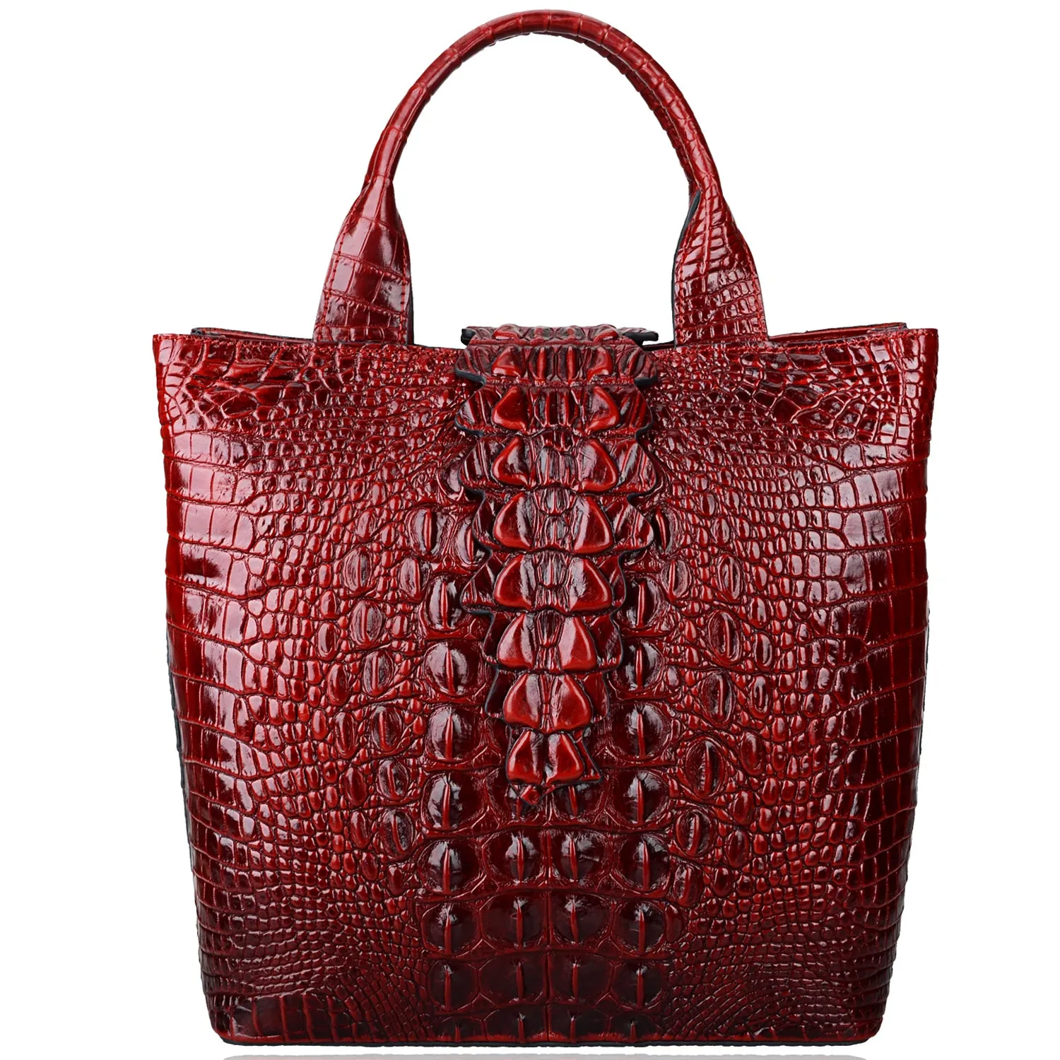 Crocodile Top Handle Handbag