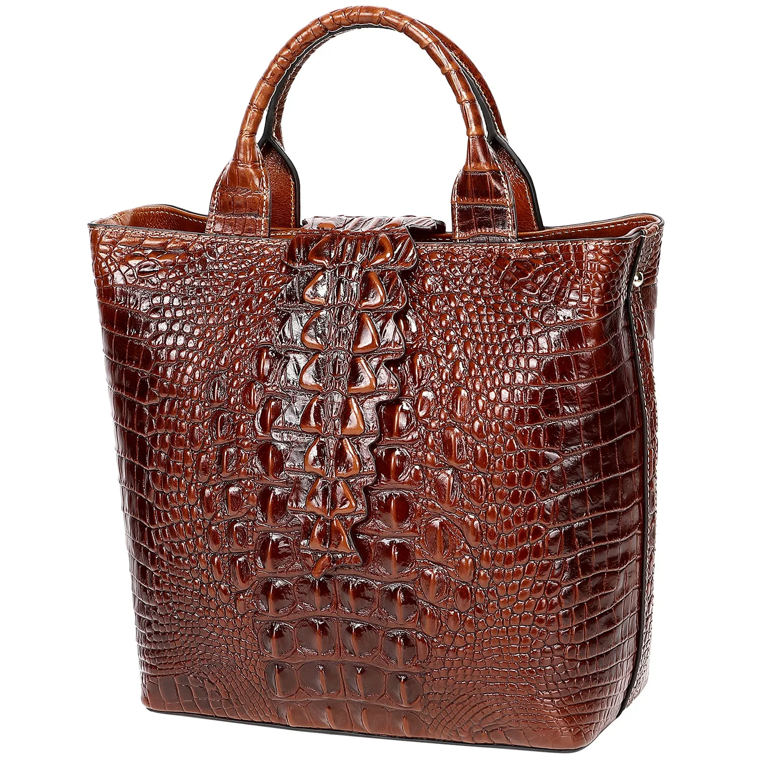 Crocodile Top Handle Handbag