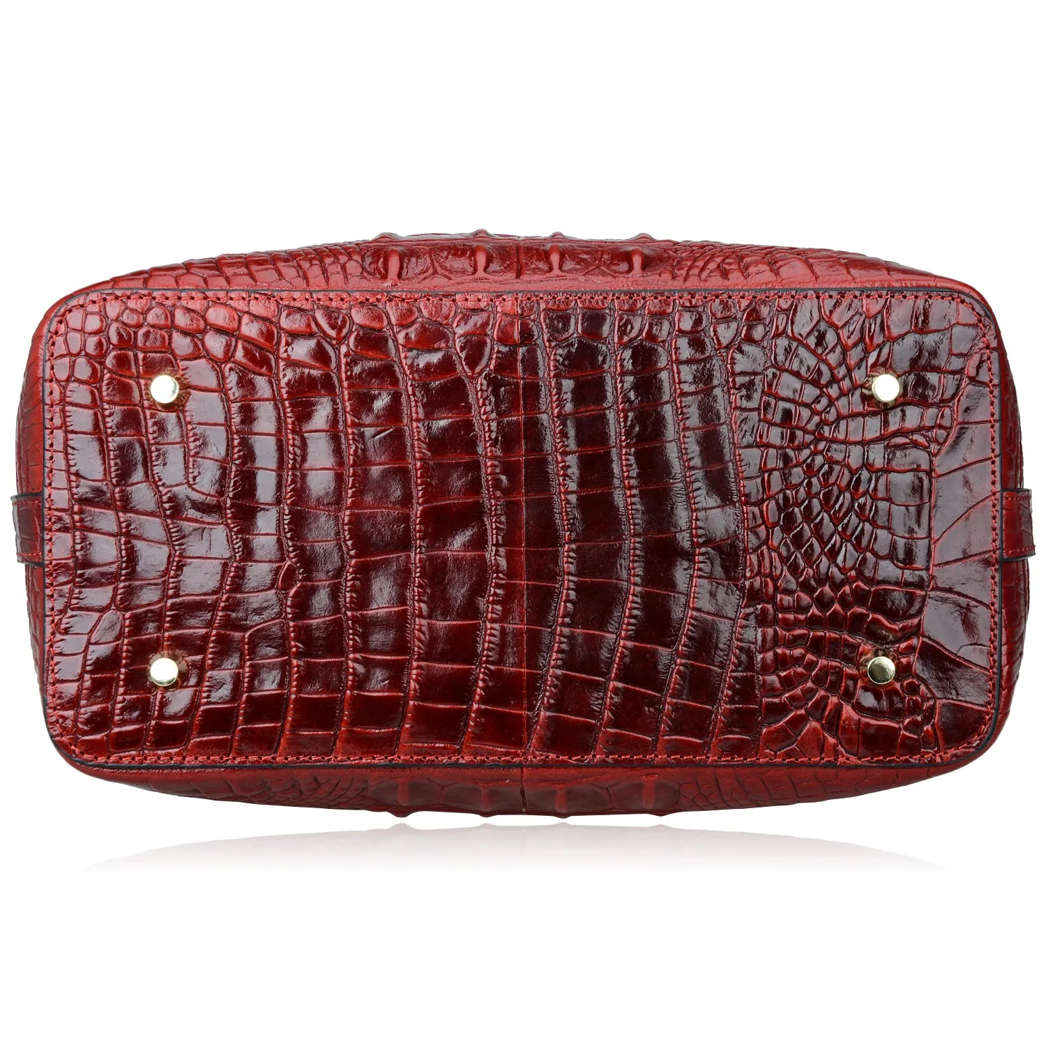 Crocodile Top Handle Handbag