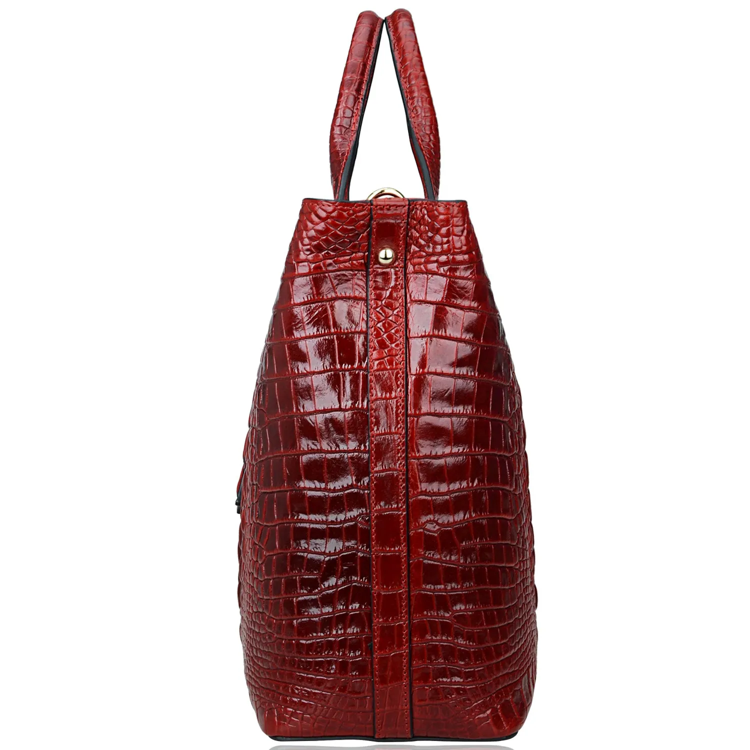 Crocodile Top Handle Handbag