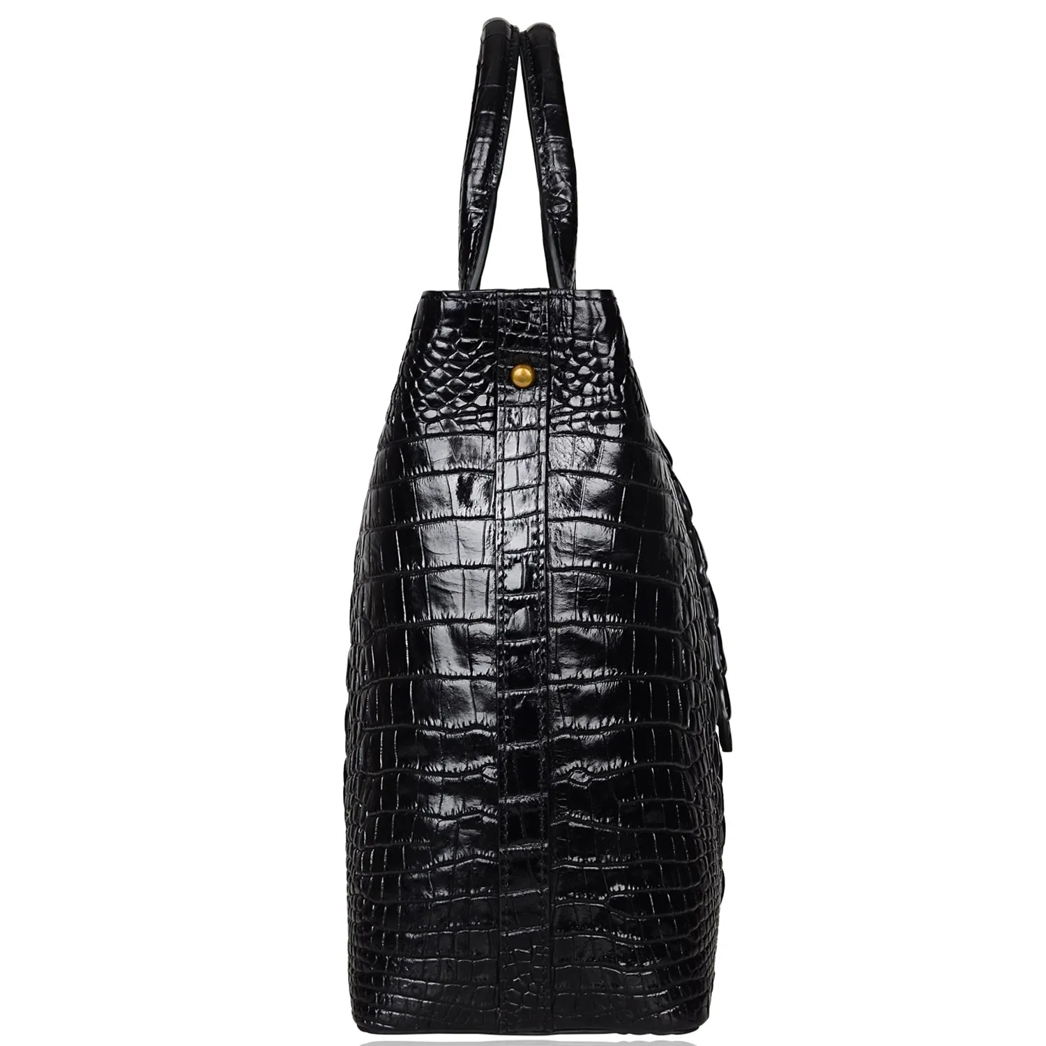 Crocodile Top Handle Handbag