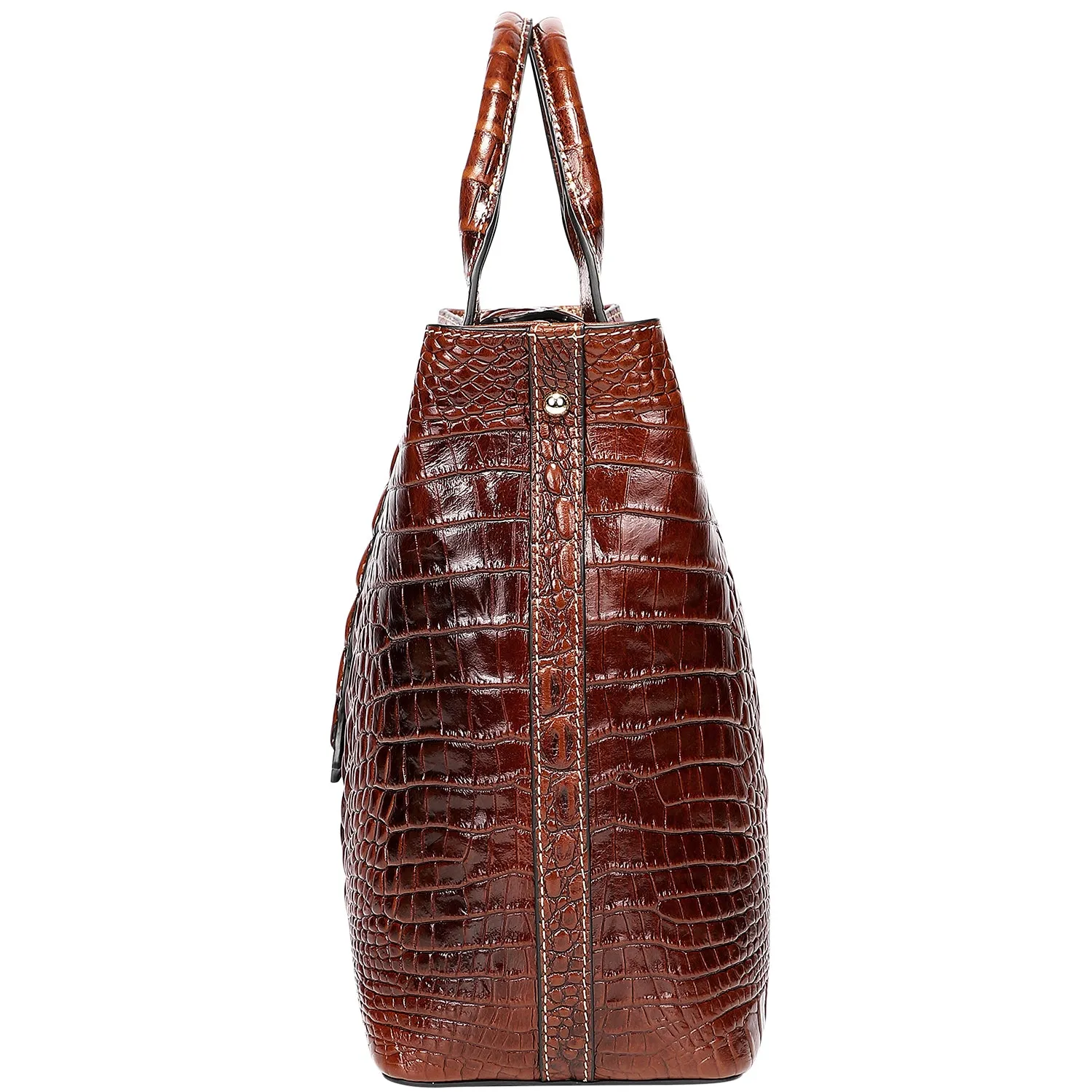 Crocodile Top Handle Handbag