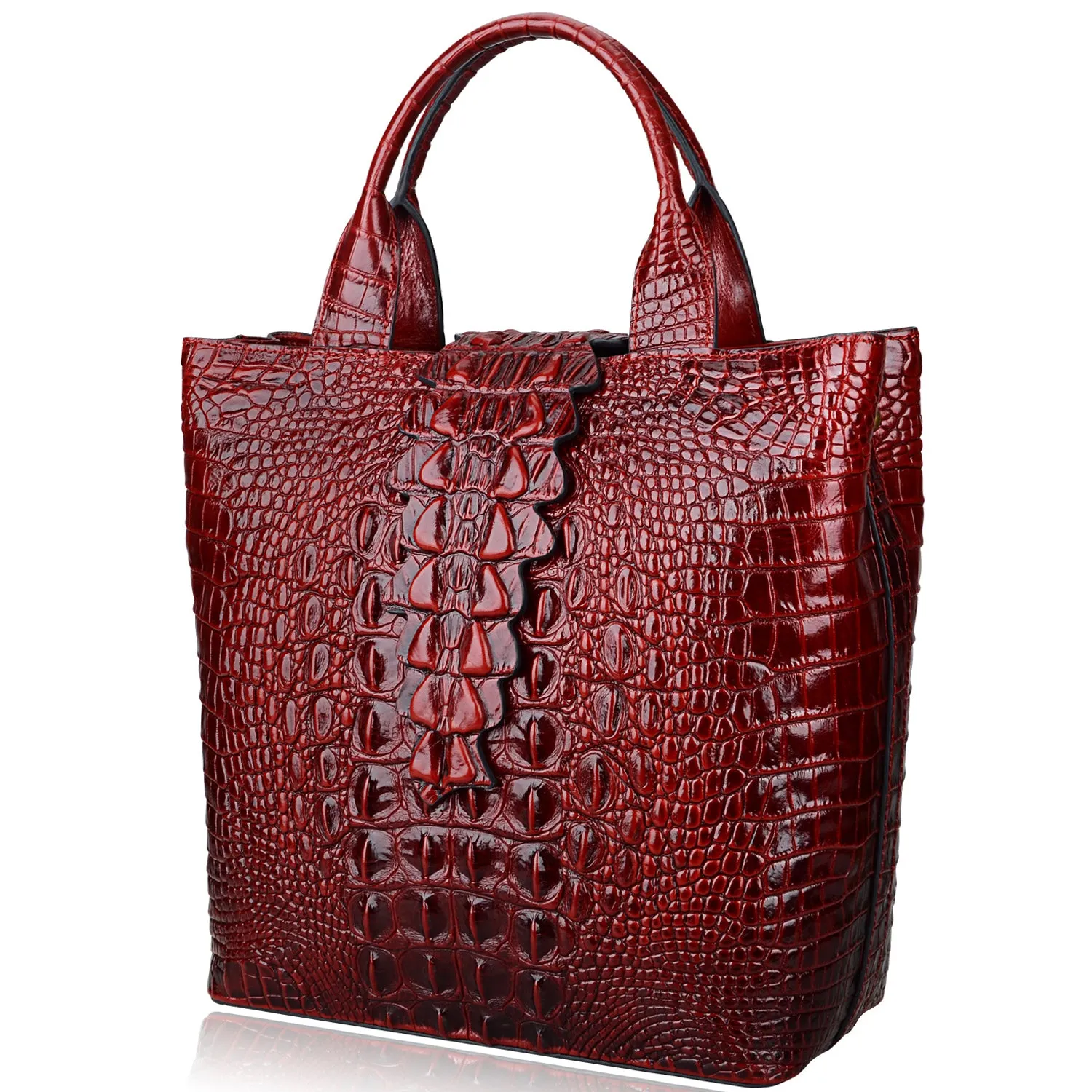 Crocodile Top Handle Handbag