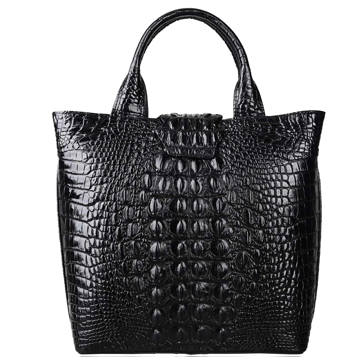 Crocodile Top Handle Handbag