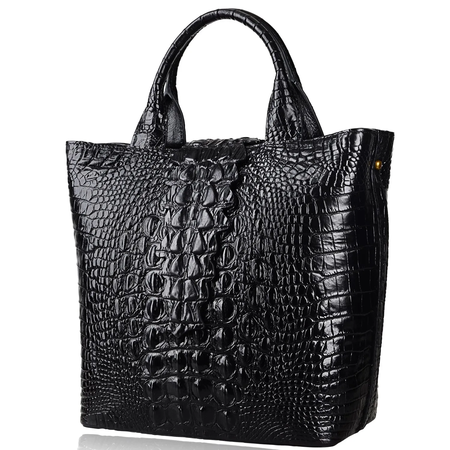 Crocodile Top Handle Handbag