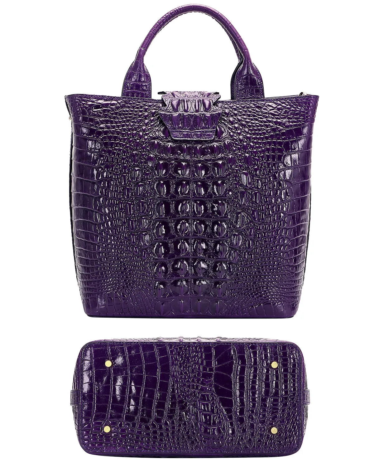 Crocodile Top Handle Handbag