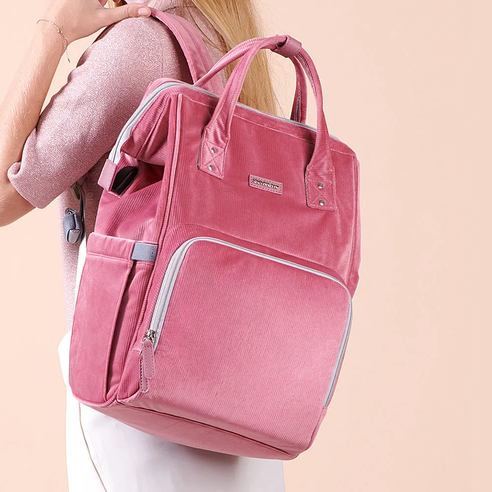 Diaper Bag Corduroy - Pink