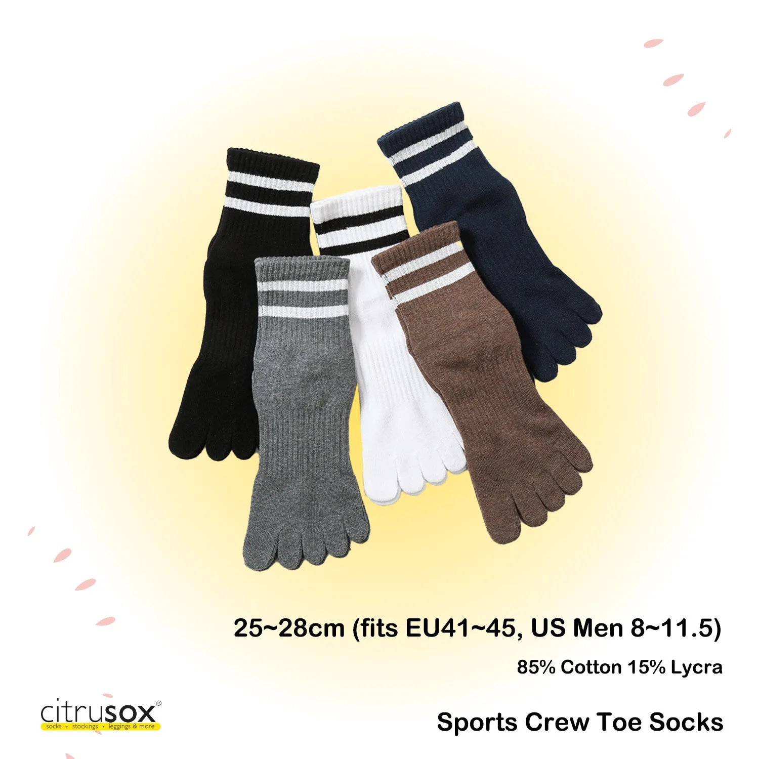 Dual Stripes Sports Crew Toe Socks