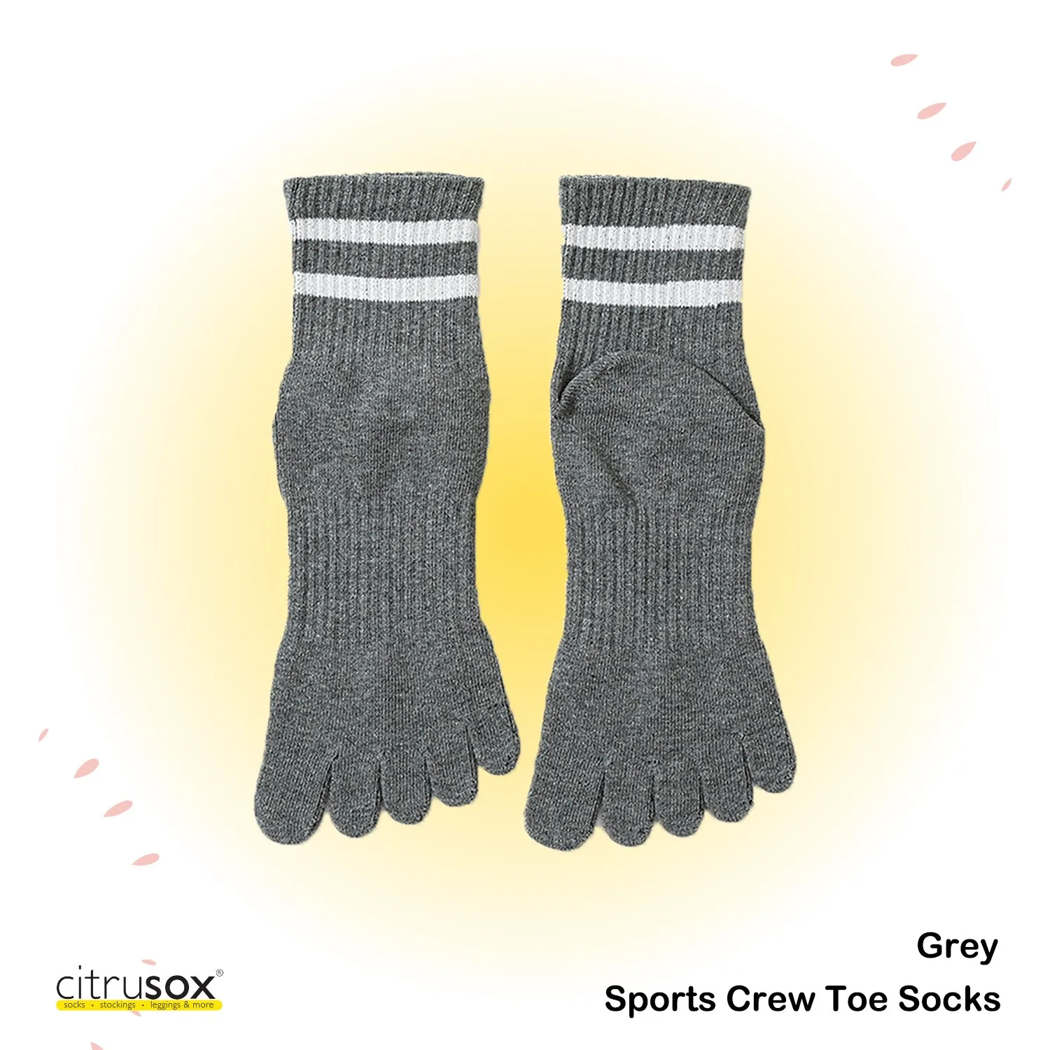 Dual Stripes Sports Crew Toe Socks