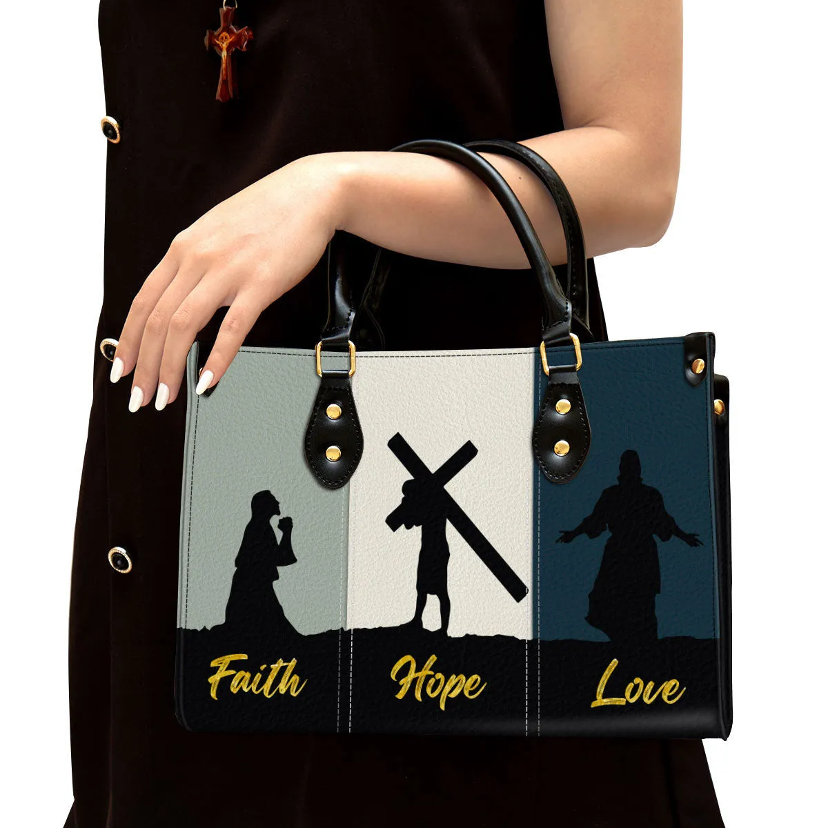 Faith Hope Love - Lovely Leather Bag - Christian Pu Leather Bags For Women