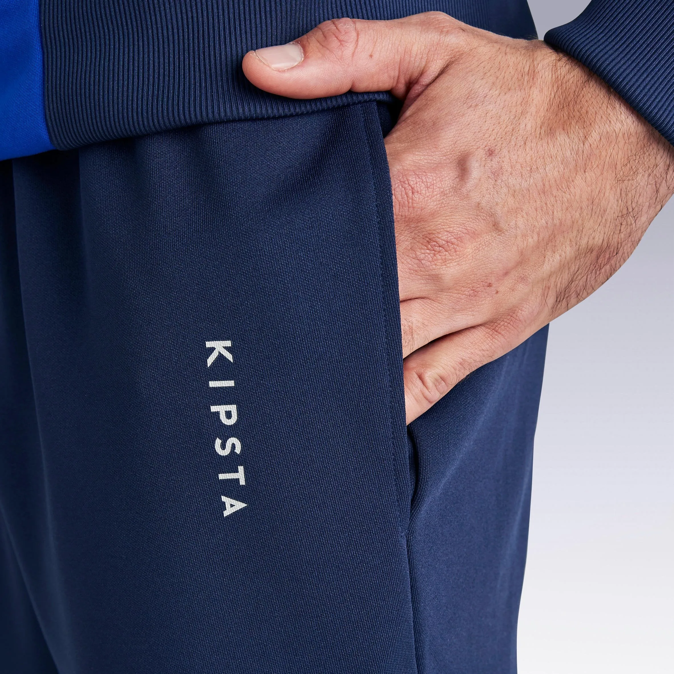 Football training trousers for women/men Kipsta Essentiel, dark blue