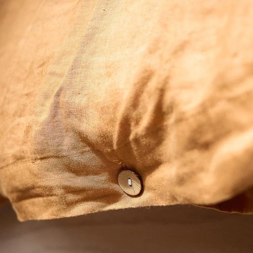 French Linen Duvet Cover - Ochre