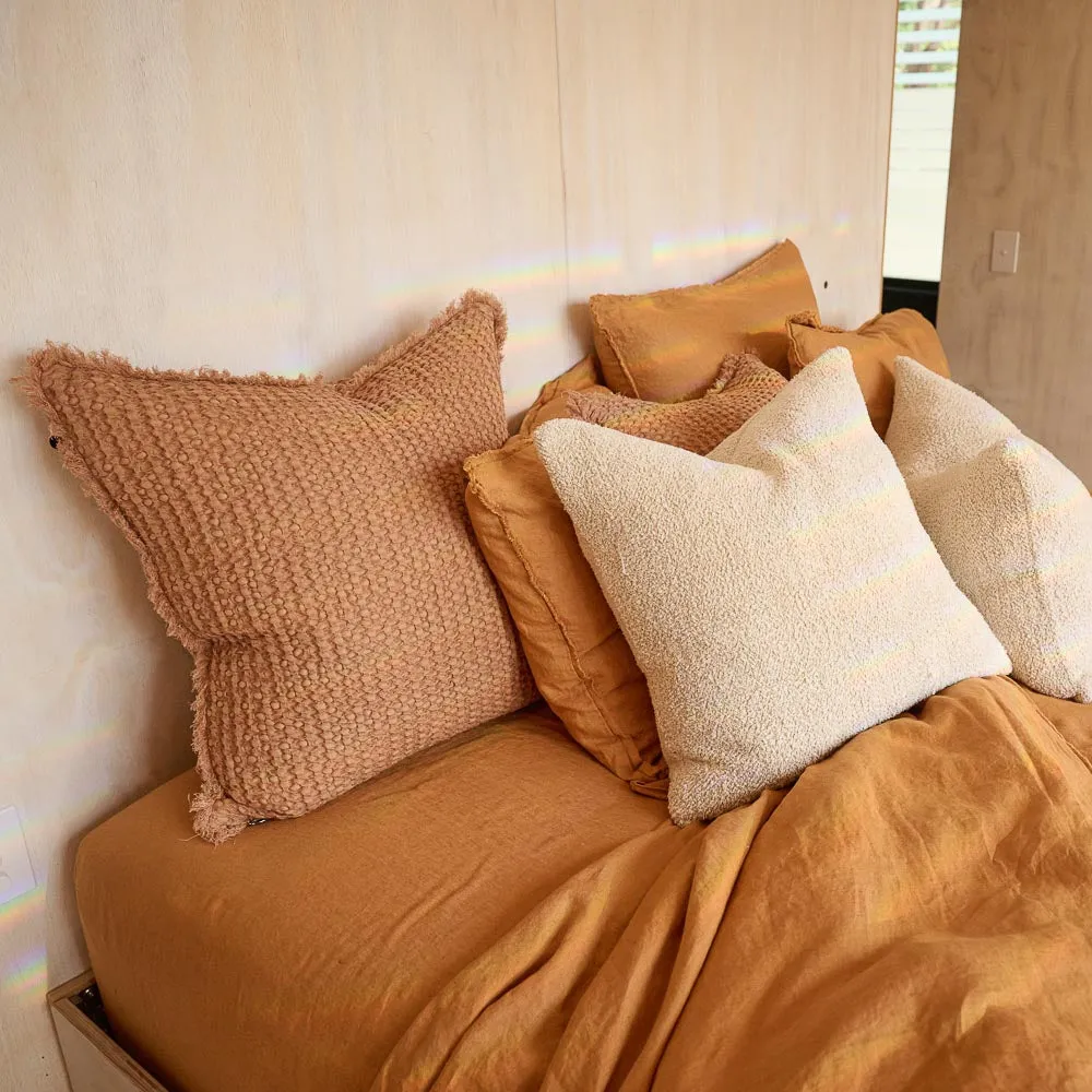 French Linen Duvet Cover - Ochre