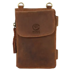 Genuine Leather Crossbody Travel Wallet for Women