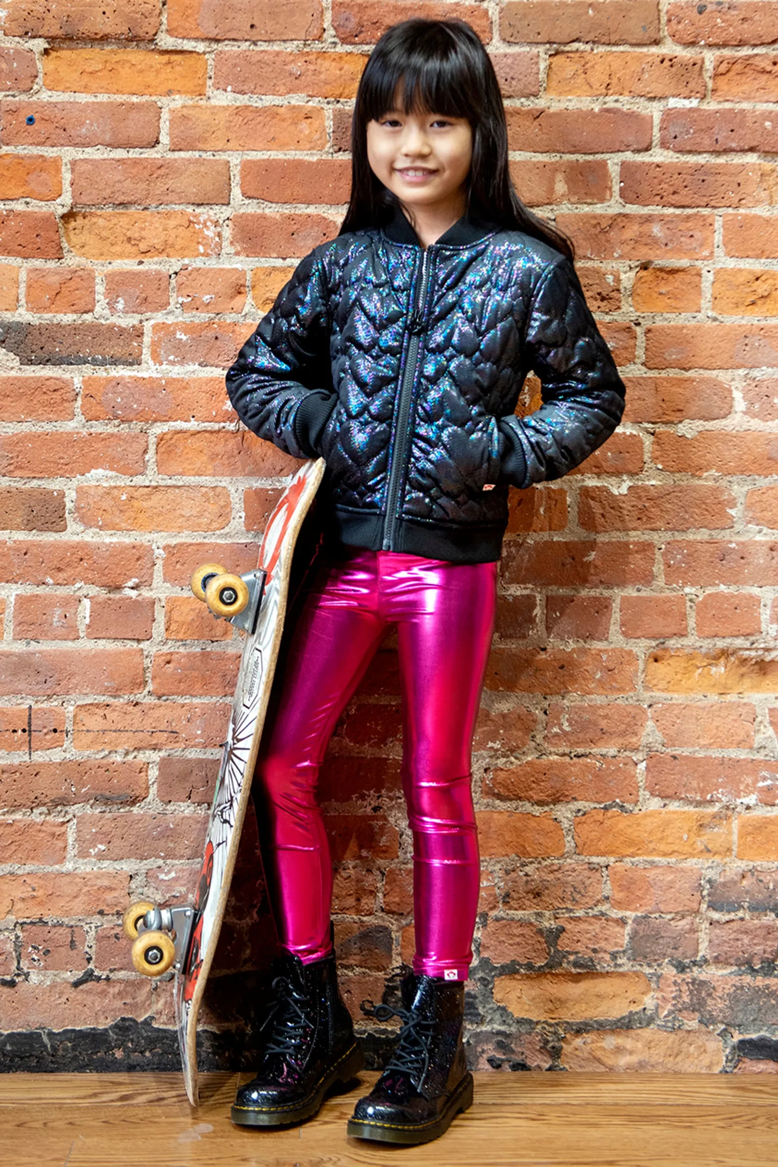 Girls Legging Appaman Metallic Fuchsia