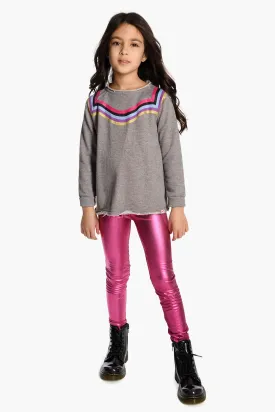 Girls Legging Appaman Metallic Fuchsia