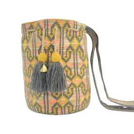 Grey Yellow Pink Medium Bucket