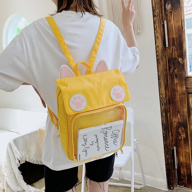 Kawaii Cat Ear Paw Print ITA Backpack