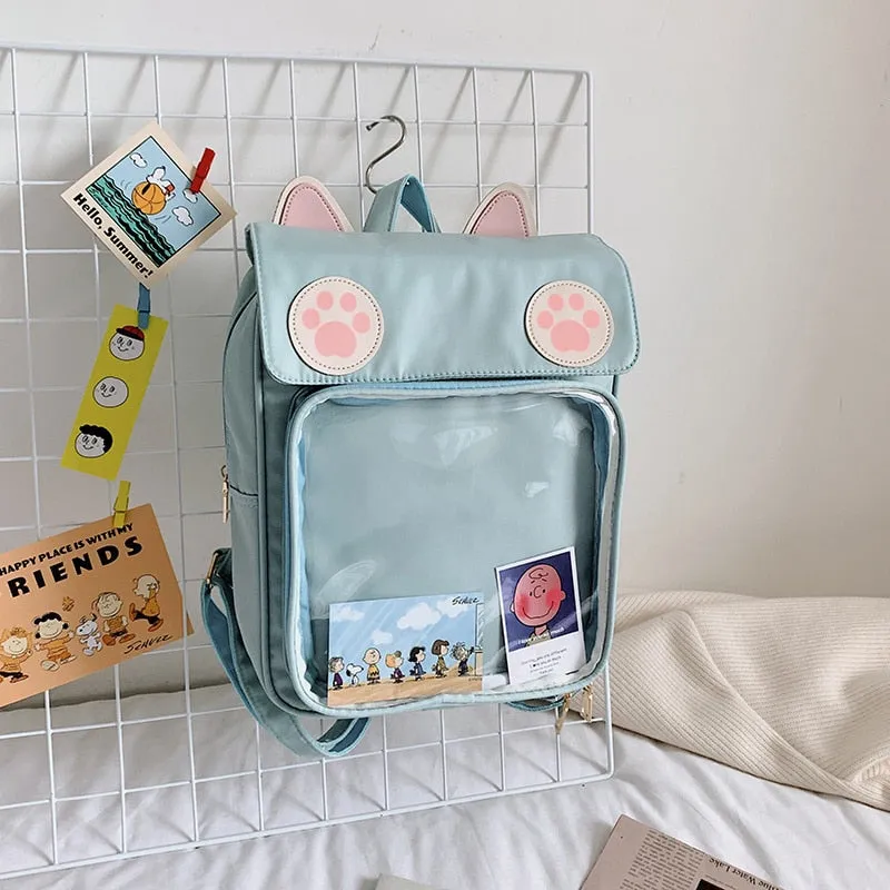 Kawaii Cat Ear Paw Print ITA Backpack