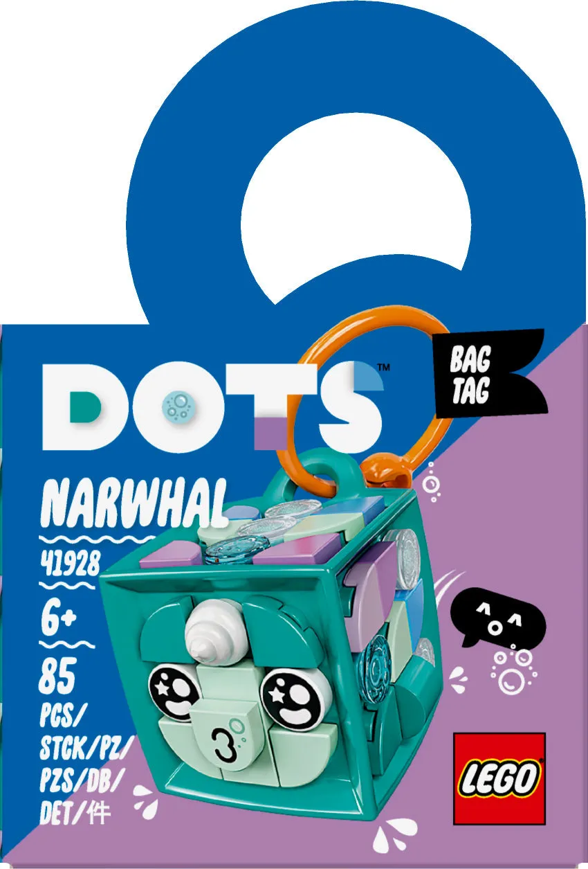 LEGO 41928 Dots Bag Tag Narwhal