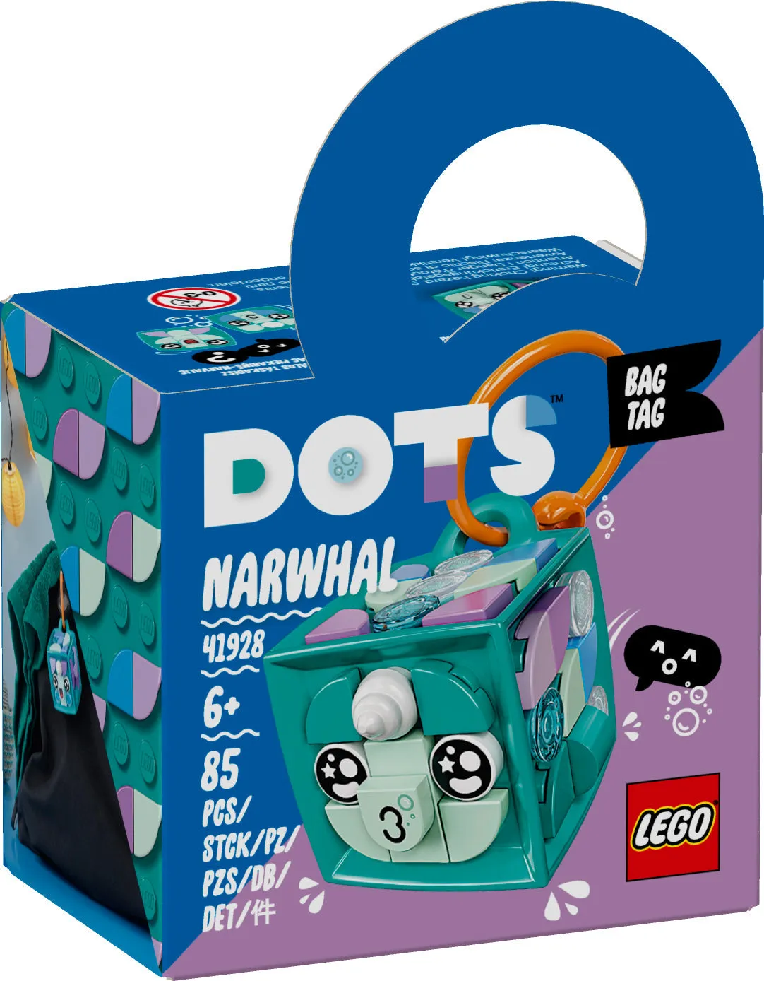 LEGO 41928 Dots Bag Tag Narwhal