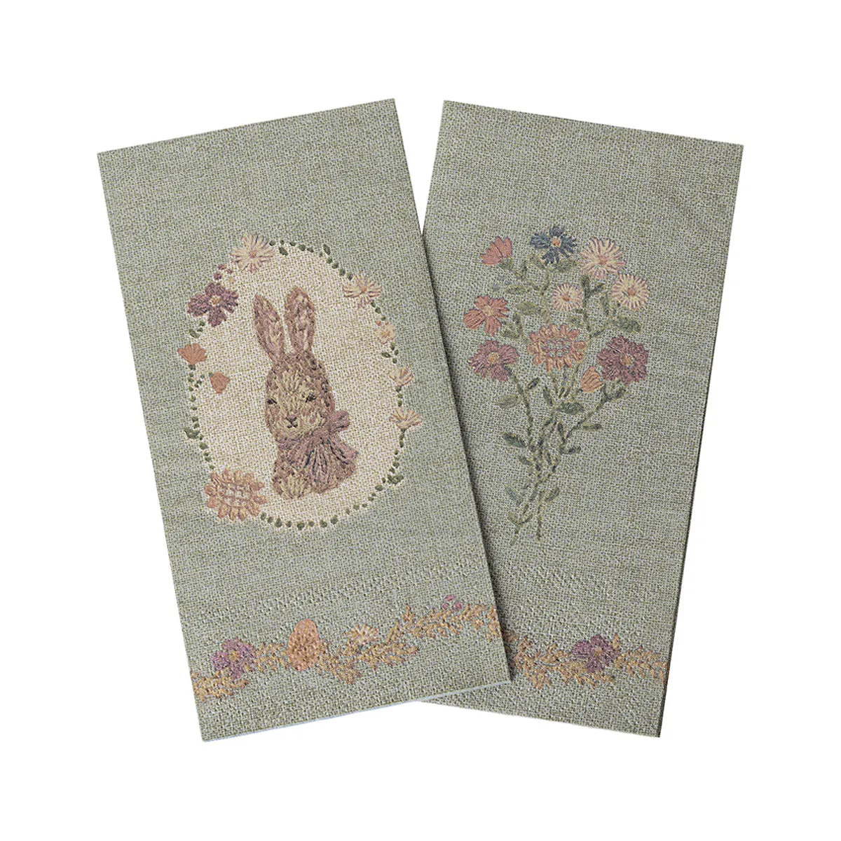 Maileg Napkin, Lapin De Paques - Green (Set of 20)