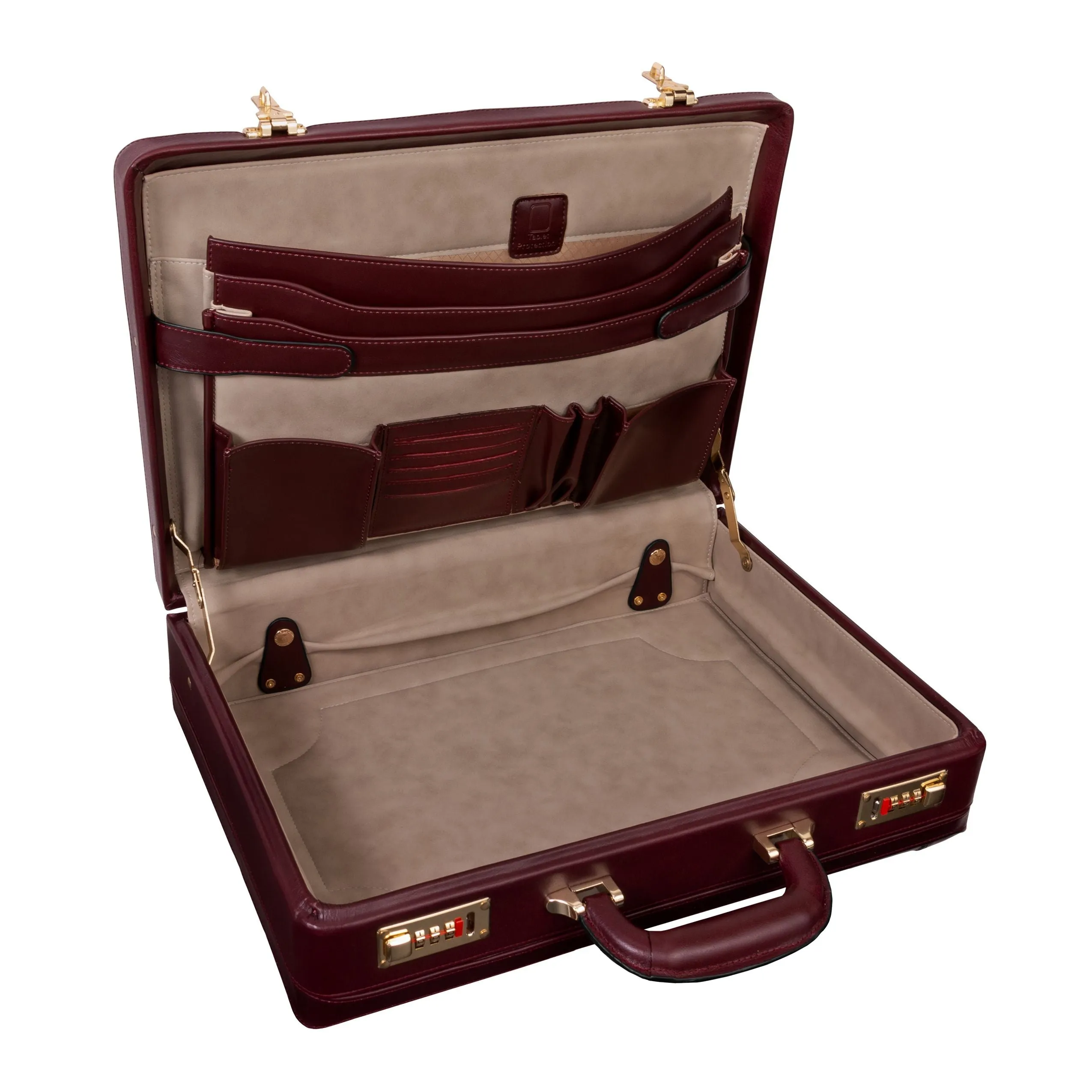 McKlein USA Harper Leather Expandable Attache Briefcase Assorted Colors