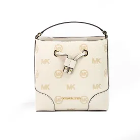 Michael Kors Mercer Small Bucket Drawstring Handbag (Light Cream)